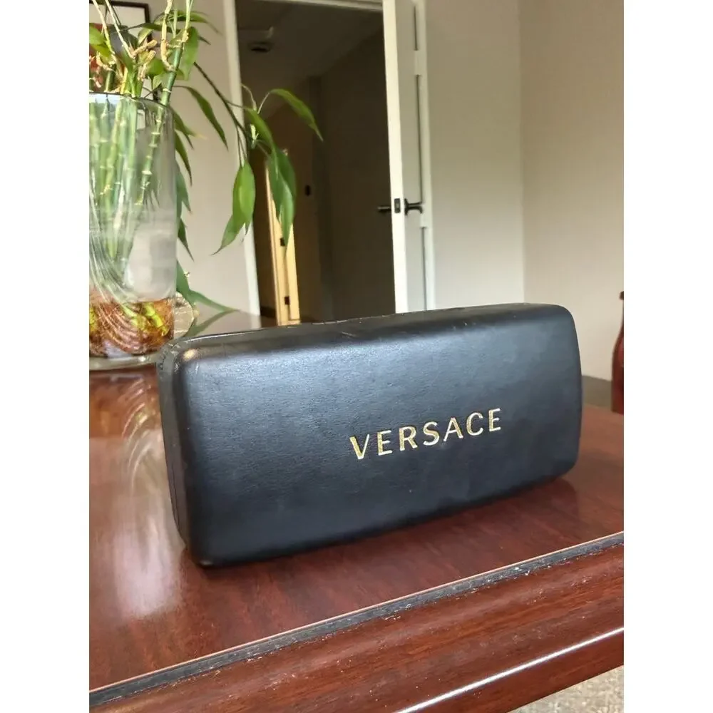 Vintage Y2K Versace 2061-B Tortoiseshell Shield Sunglasses Brown Gradient Lenses